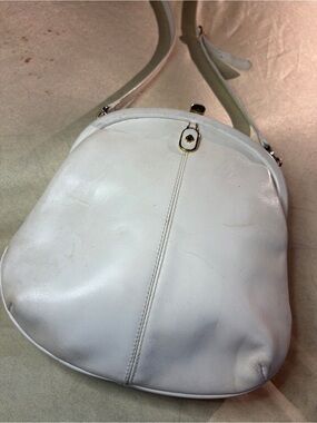 Creation Picard White Leather Vintage Crossbody